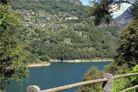 Ferien-Rustico über dem See in herrlicher Lage mit grossem Park im vorderen Verzascatal für 1 - 2 Personen (Nr. 073 - Ferienhaus im Tessin )