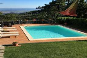Toscana - Ferienhaus mit Pool und schönem Garten (2 Ferienwohnungen) in herrlicher Aussichtslage für 9 + 8 Personen (Nr. 1061B bis 9 Personen)
